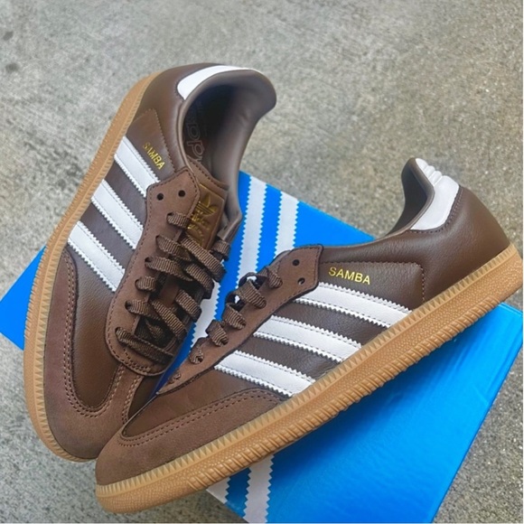 WMNS ADIDAS SAMBA OG HOT CHOCOLATE BROWN TAN CREAM GUM SOLE WOMENS EARTH STRATA - Picture 11 of 11